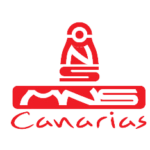 logo rojo y blanco de MNS CANARIAS